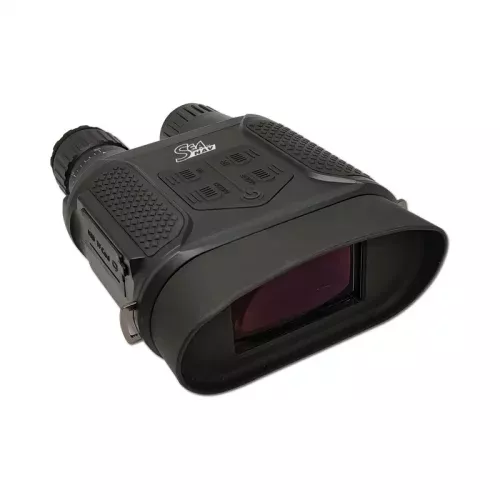 Imagen que muestra los prismáticos de visión nocturna SEA NAV 8x31, digitales, con batería recargable, grabación de vídeo y tarjeta SD de 8 GB, diseñados para optimizar la observación nocturna en entornos marítimos.