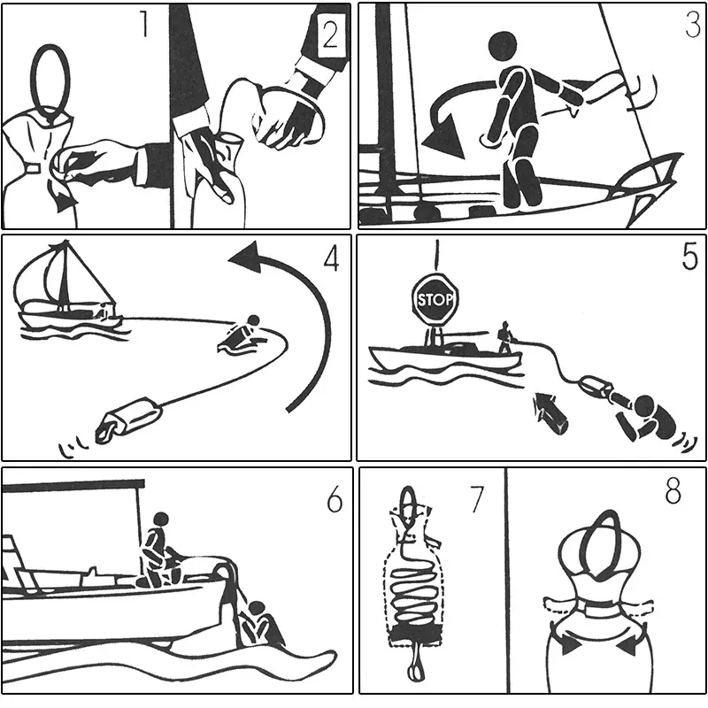 Imagen que muestra la línea de lanzamiento Lifelink, equipada con un cabo de 23 metros, diseñada para garantizar rescates rápidos y seguros en situaciones de emergencia en el mar.